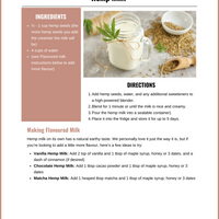 NUsisters. New Start. Hemp Milk Recipe.