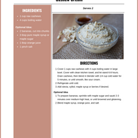 NUsisters New Start. Cashew Cream Recipe.